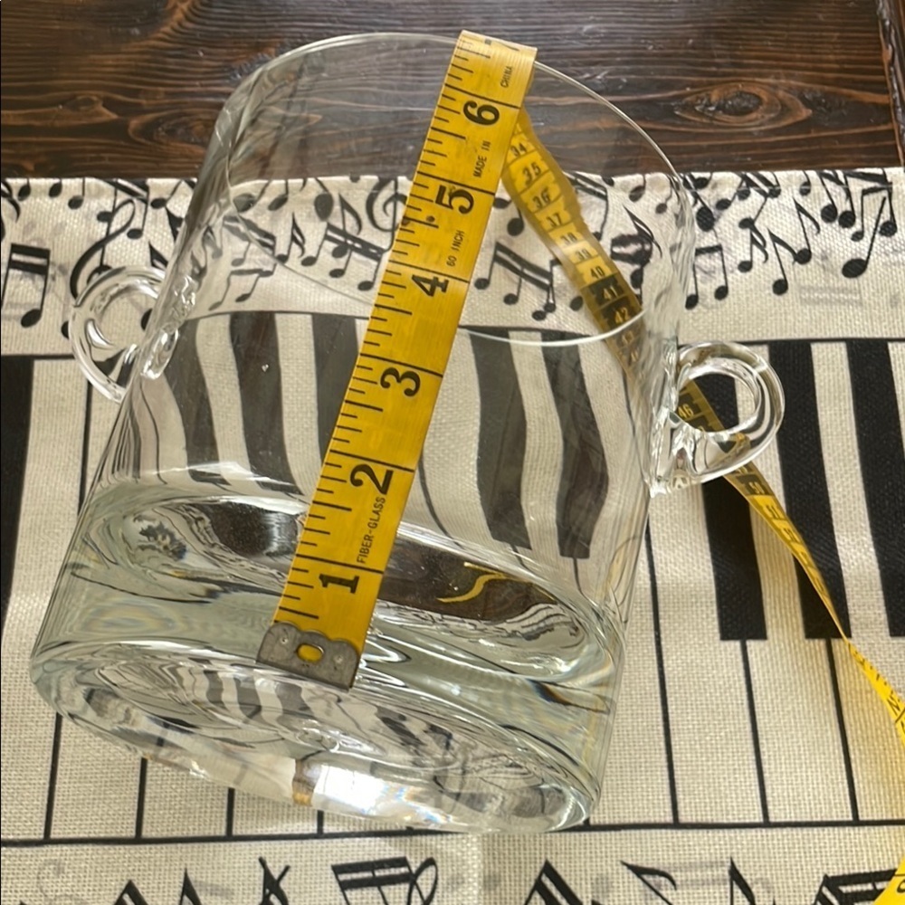 Mid Century Bubble Handblown Glass Ice Bucket Bar Accessory with Elegant Handles - Picture 5 of 8